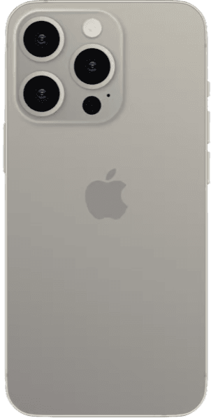 iPhone 15 Pro – front, bagside og sideprofil