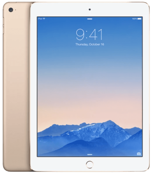 iPad Air 2 (2014) – front, bagside og sideprofil