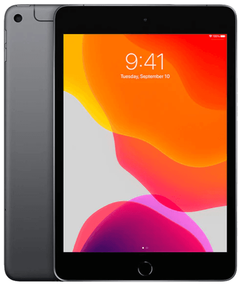 iPad mini 5 (2019) – front, bagside og sideprofil